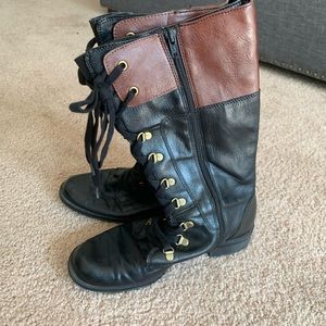 Black / brown equestrian aerosoles boots